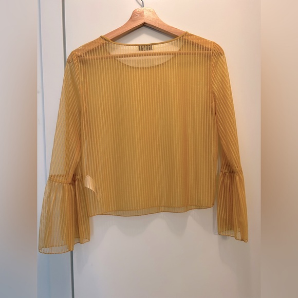 NWOT Aritzia Babaton Humbert Blouse, Bell Sleeve Shell Blouse, Cairo Gold, XXS, - Picture 7 of 10